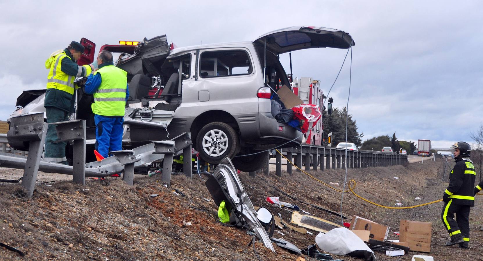 Accidente de tráfico en la A-6, entre Medina del Campo y Rueda