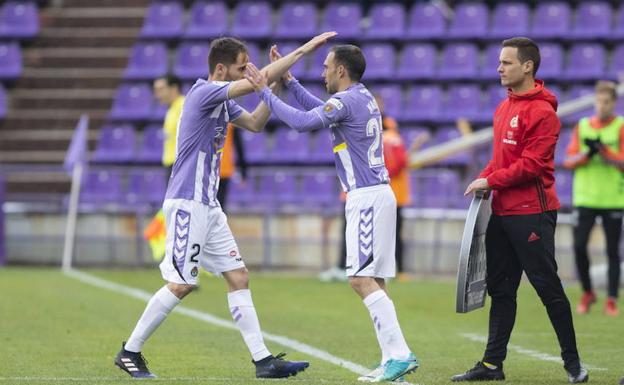 Nacho entra en sustitución de Míchel en último encuentro, frente al Reus. /ALBERTO MINGUEZA