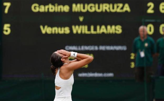 Garbiñe Muguruza, tras ganar Wimbledon.