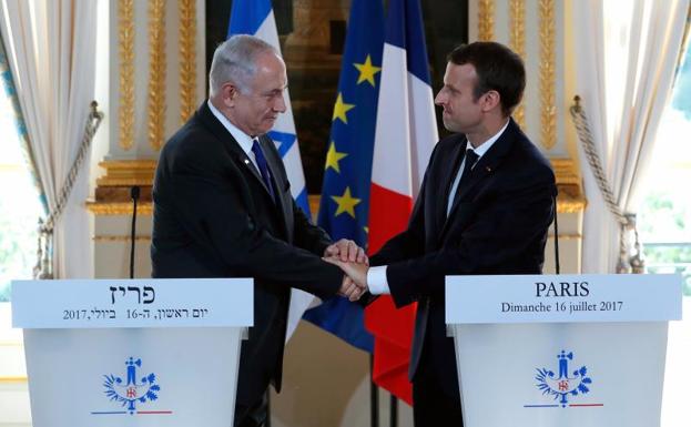 Netanyahu y Macron./Efe
