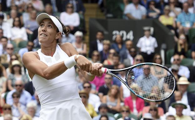 Garbiñe Muguruza durante un partido.
