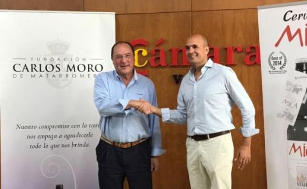 Carlos Moro, presidente del patronato de la Fundación Carlos Moro de Matarromera, y Juan Cereijo, fundador de Cerveza Mica Carlos Moro, presidente del patronato de la Fundación Carlos Moro de Matarromera, y Juan Cereijo, fundador de Cerveza Mica