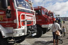 Vehículos del Parque de Bomberos de Palencia. /Antonio Quintero