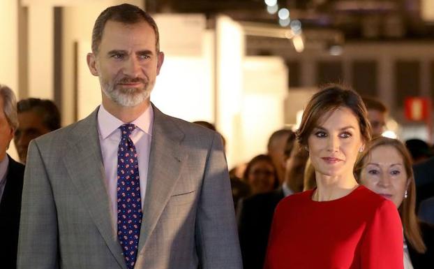 Los Reyes, en la inauguración de la Feria ARCO 2018. /J. J. Guillén-EFE