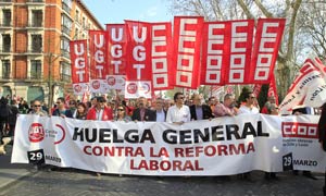 Manifestación en Valladolid por la huelga general. / Antonio Quintero./