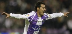 Sesma celebra su gol al Levante en el partido de la primera vuelta de la temporada pasada en Zorrilla. / GABRIEL VILLAMIL/