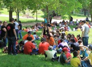 Asistentes al encuentro de 'scouts' en Canterac. ::
H. SASTRE/