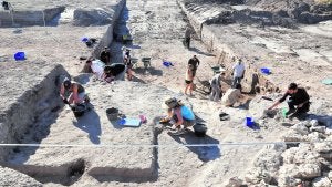 Estudiantes extranjeros de antropología forense y arqueología excavan una zona de 150 metros de longitud desenterrando la muralla y tres fosos defensivos que protegen la ciudad vaccea de Pintia:: REPORTAJE FOTOGRÁFICO FRAN JIMÉNEZ/