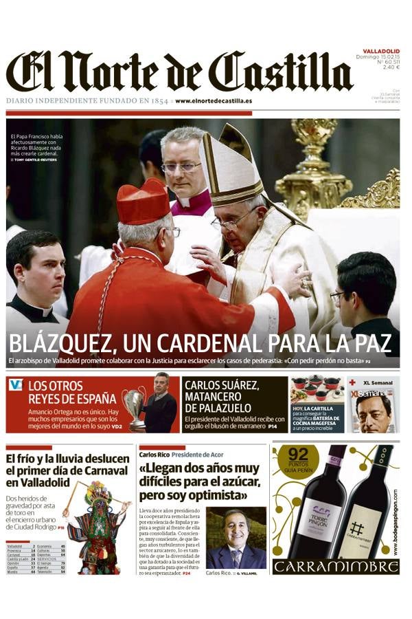 El año 2015 contado a través de las portadas de El Norte de Castilla ...
