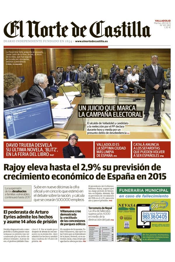 El año 2015 contado a través de las portadas de El Norte de Castilla ...