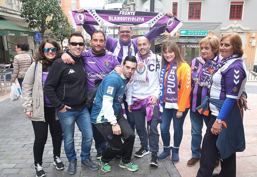 Llegada a Oviedo de los primeros aficionados del Real Valladolid