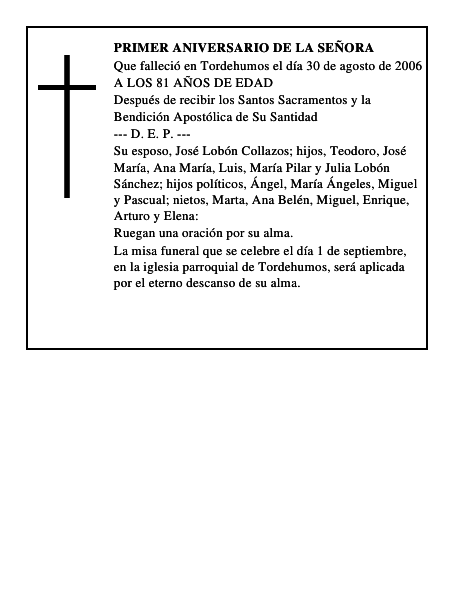 DO NTILDE A JULIA S AACUTE NCHEZ S AACUTE NCHEZ