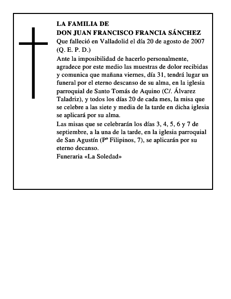 DON JUAN FRANCISCO FRANCIA SÁNCHEZ