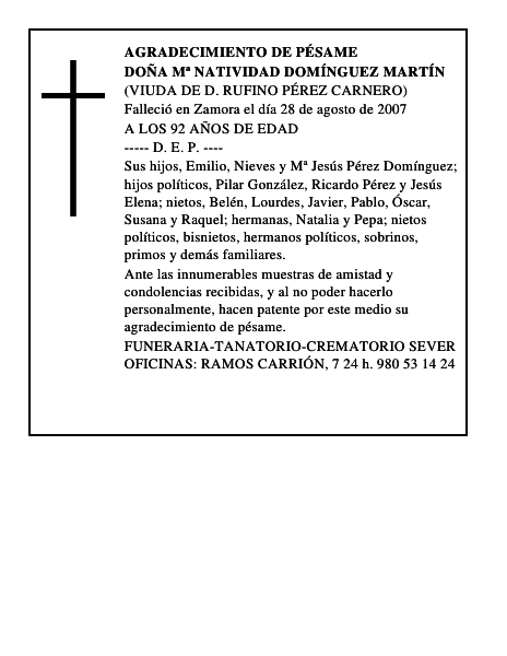 DOÑA Mª NATIVIDAD DOMÍNGUEZ MARTÍN