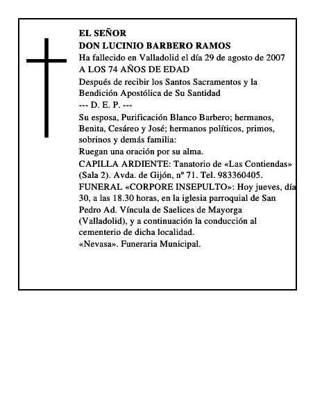 DON LUCINIO BARBERO RAMOS