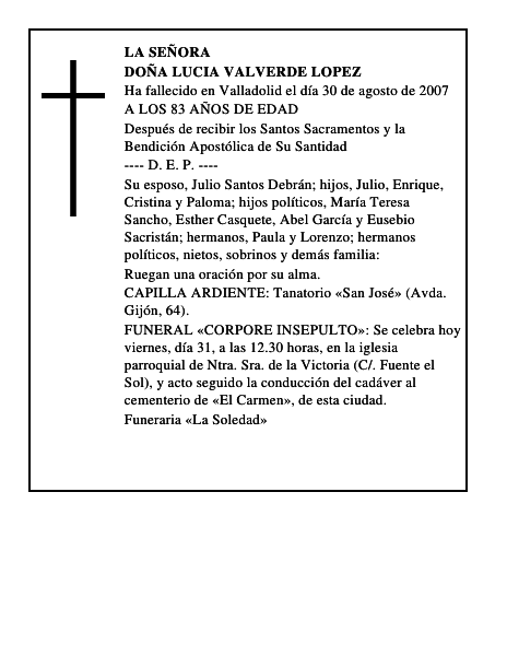 DOÑA LUCIA VALVERDE LOPEZ