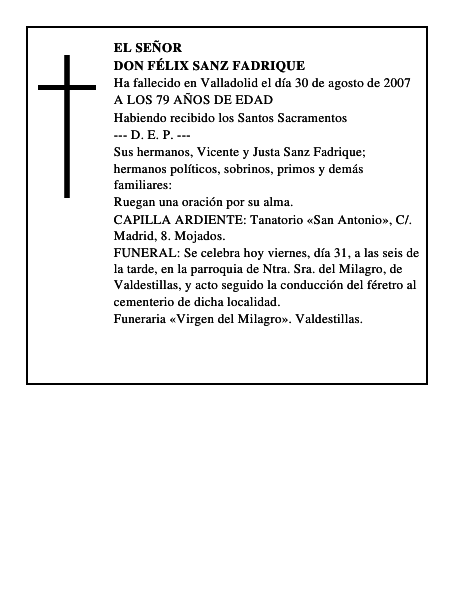 DON FÉLIX SANZ FADRIQUE