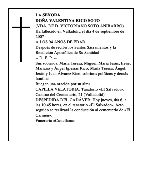 DOÑA VALENTINA RICO SOTO