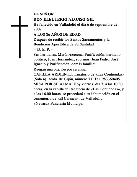 DON ELEUTERIO ALONSO GIL