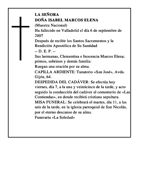 DOÑA ISABEL MARCOS ELENA