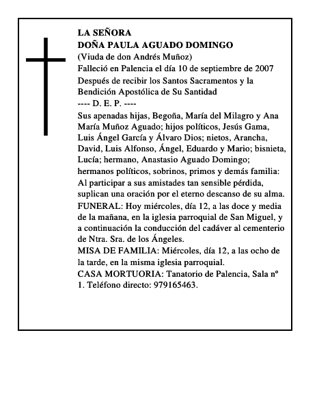 DOÑA PAULA AGUADO DOMINGO