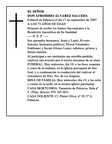 DON AFRODISIO ÁLVAREZ SALCEDA