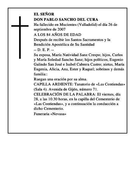 DON PABLO SANCHO DEL CURA