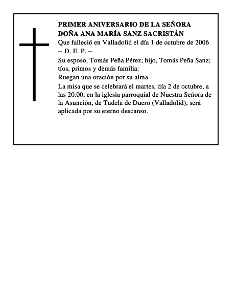 DOÑA ANA MARÍA SANZ SACRISTÁN