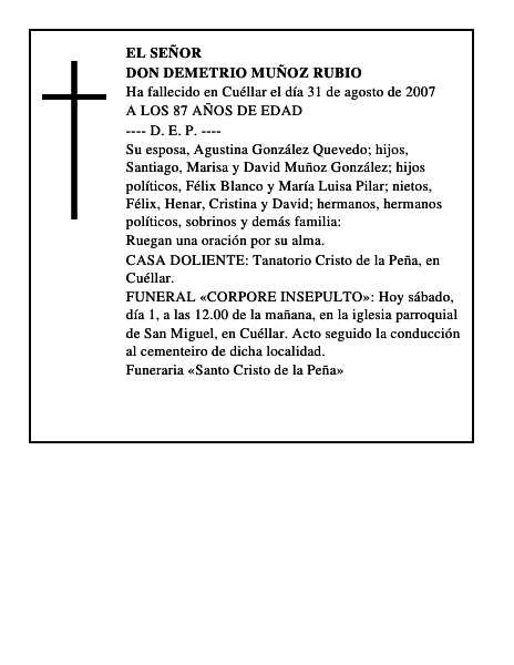 DON DEMETRIO MUÑOZ RUBIO