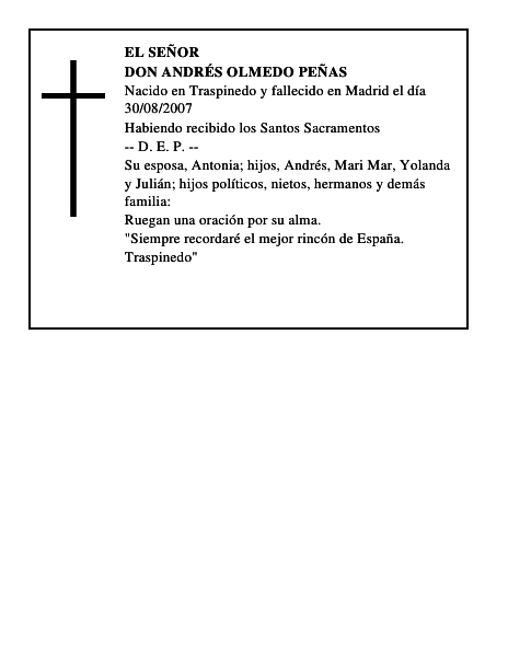 DON ANDRÉS OLMEDO PEÑAS