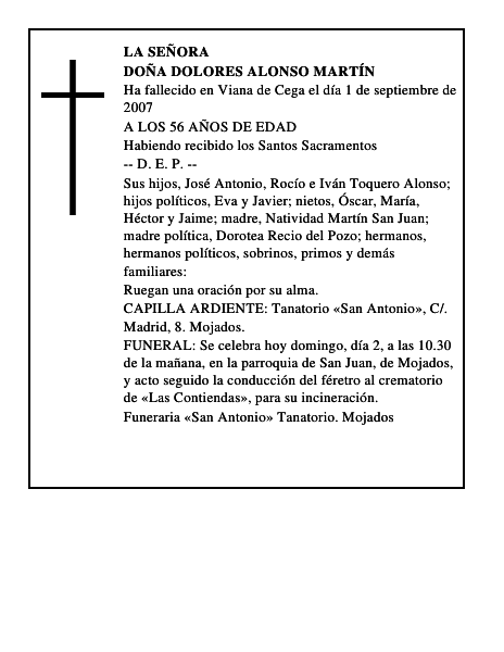 DOÑA DOLORES ALONSO MARTÍN