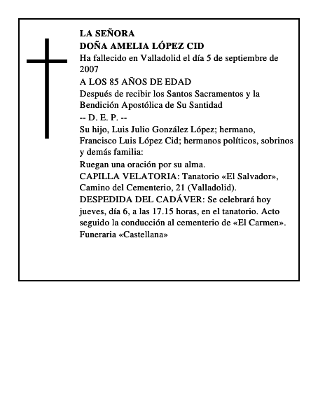 DOÑA AMELIA LÓPEZ CID