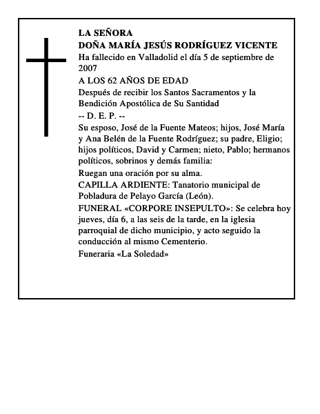 DOÑA MARÍA JESÚS RODRÍGUEZ VICENTE