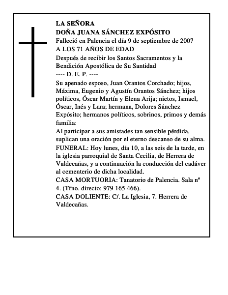 DOÑA JUANA SÁNCHEZ EXPÓSITO