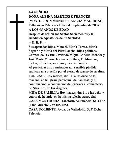 DOÑA ALBINA MARTÍNEZ FRANCÉS