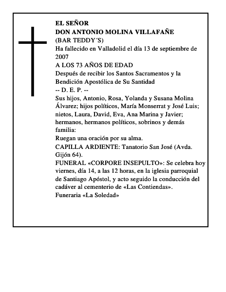 DON ANTONIO MOLINA VILLAFAÑE