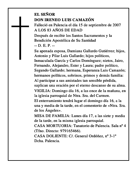 DON IRENEO LUIS CAMAZÓN