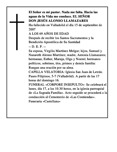 DON JESÚS ALONSO LLAMAZARES