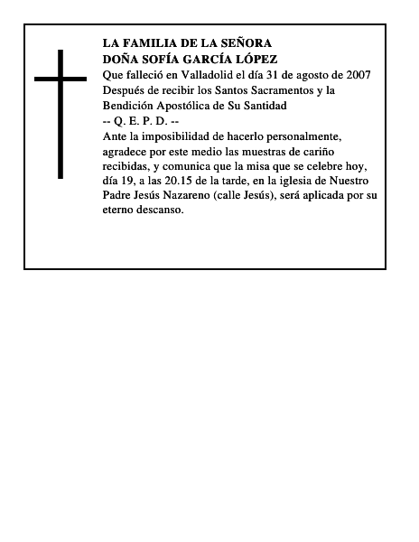 DOÑA SOFÍA GARCÍA LÓPEZ
