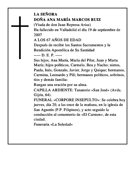 DOÑA ANA MARÍA MARCOS RUIZ