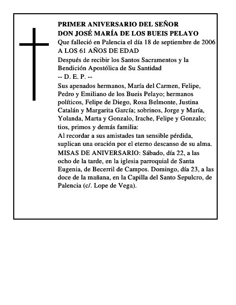 DON JOSÉ MARÍA DE LOS BUEIS PELAYO