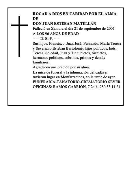 DON JUAN ESTEBAN MATELLÁN