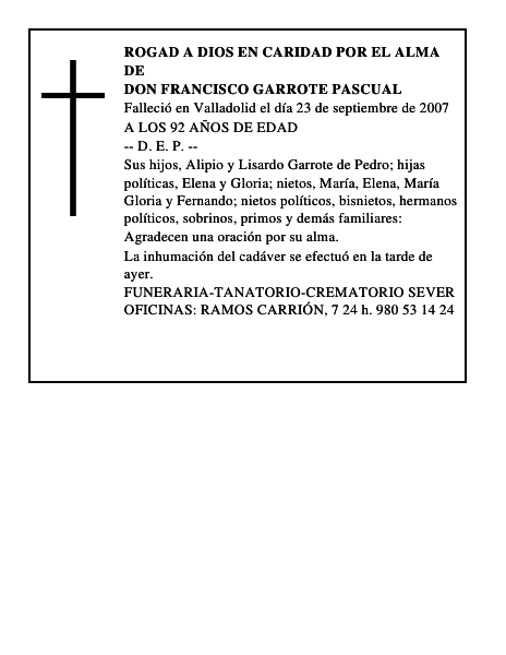 DON FRANCISCO GARROTE PASCUAL