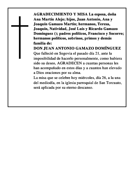 DON JUAN ANTONIO GAMAZO DOMÍNGUEZ