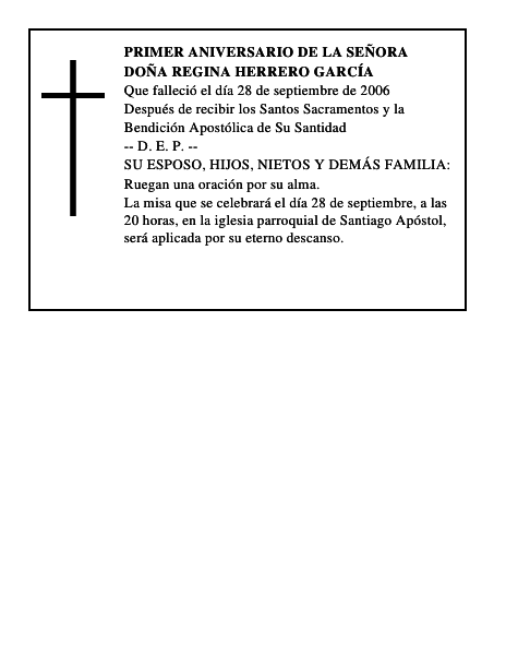 DOÑA REGINA HERRERO GARCÍA
