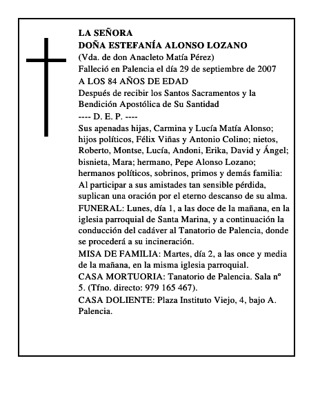 DOÑA ESTEFANÍA ALONSO LOZANO