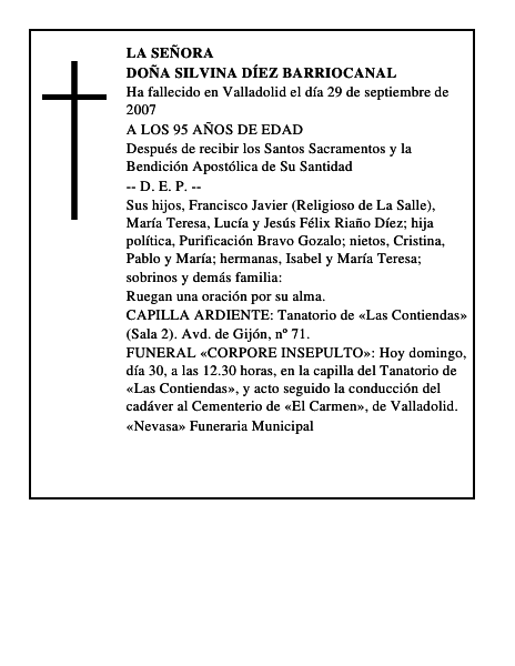 DOÑA SILVINA DÍEZ BARRIOCANAL