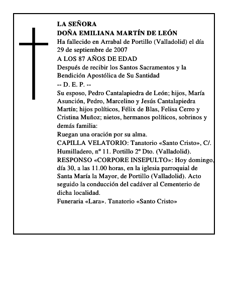 DOÑA EMILIANA MARTÍN DE LEÓN