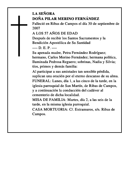 DOÑA PILAR MERINO FERNÁNDEZ