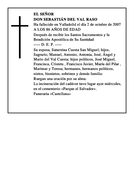 DON SEBASTIÁN DEL VAL RASO